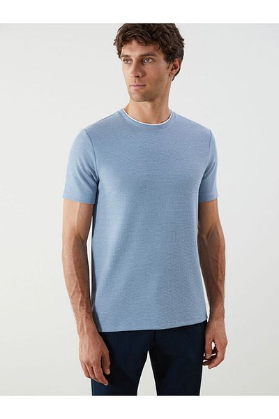 LC Waikiki Blue Crew Neck Plain Men's T-Shirt