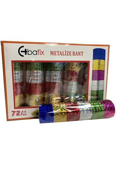 Bafix Patterned Tape Metallized 12 mm X 2 Meters 72 Pack
