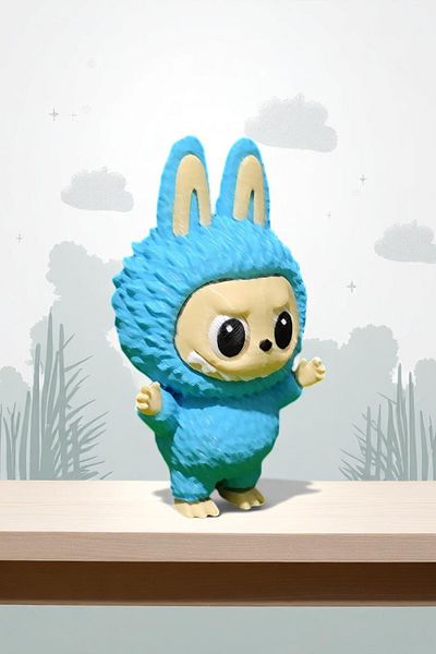 Vaiflagy Store Labubu (Light Blue) Keychain 10 cm Plastic - Gift Collectible