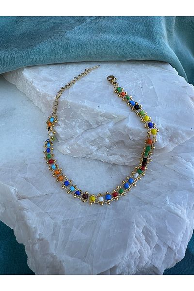 NFS BUTİK Colorful 316L Steel Anklet Models