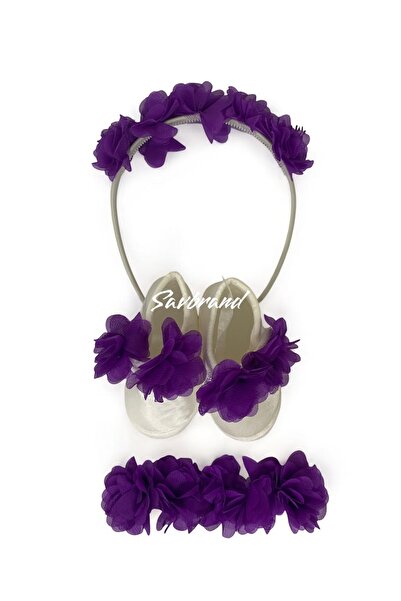 SavBrand عصابة تاج الأم للحمل والرضاعة الطبيعية على شكل زهرة ليزر وأحذية للأطفال