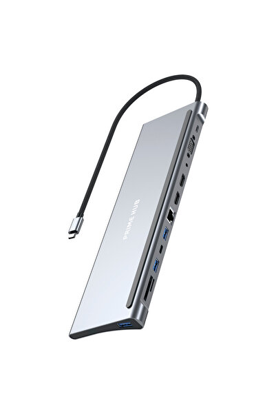 Fulltech FH18 12'si 1 Arada USB-C Çoklayıcı | 2x 4K HDMI, 100W PD, RJ45, 3x U...