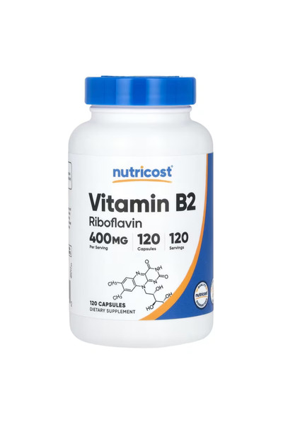 Nutricost Vitamin B2 (Riboflavin) 400mg, 120 Capsules - Gluten Free, Non-GMO
