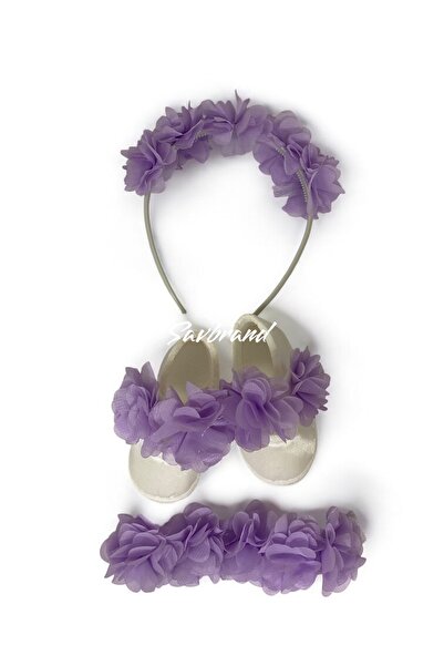 SavBrand عصابة تاج الأم للحمل والرضاعة الطبيعية على شكل زهرة ليزر وأحذية للأطفال