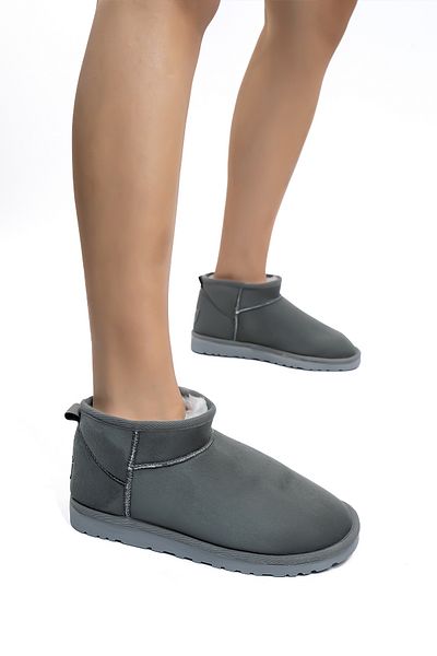 Blyss Women's Suede Ultra Mini Boots with Fur Inside Winter Sole Model Boots & Bootie