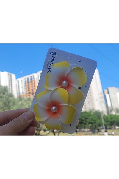 LO ADORO 2Pcs Children Women Lotus Flower Buckle Kilips Yellow Vermilion Pink White Lotus Buckle Orchid Flower Buckle