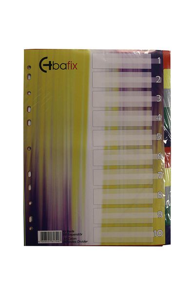 Bafix Separator 10 Color Plastic A4 (Pack of 30)