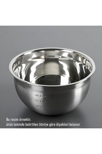 Transformacion Deep Bowl with Stainless Steel Scale - 22 cm 1.6 Liter Mixing Bowl Professional 304 Stainless Steel 721841
