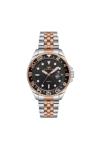 Tesbihane Ferro Steel-Silicone Can Replace Double Cord Men's Wrist Watch Th-Fm31927Da-E2