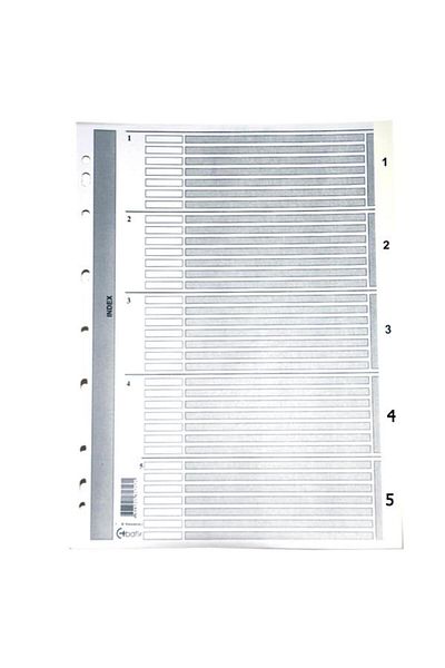 Bafix Separator 1-5 Numbered Cardboard A4 (Pack of 50)