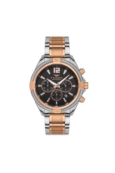 Tesbihane Ferro Steel-Silicone Can Replace Double Cord Men's Wrist Watch Th-Fm31248Da-E2
