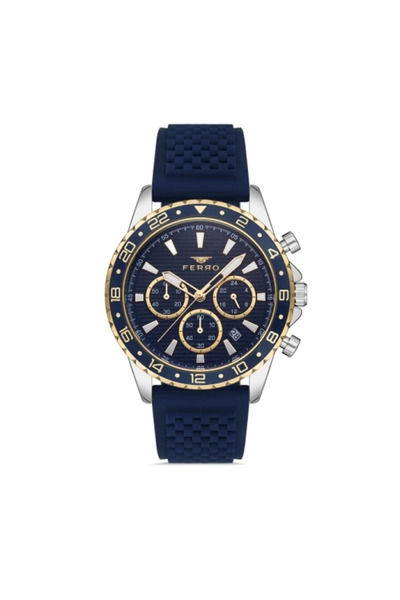 Tesbihane Ferro Steel-Silicone Can Replace Double Cord Men's Wrist Watch Th-Fm31927Da-D3