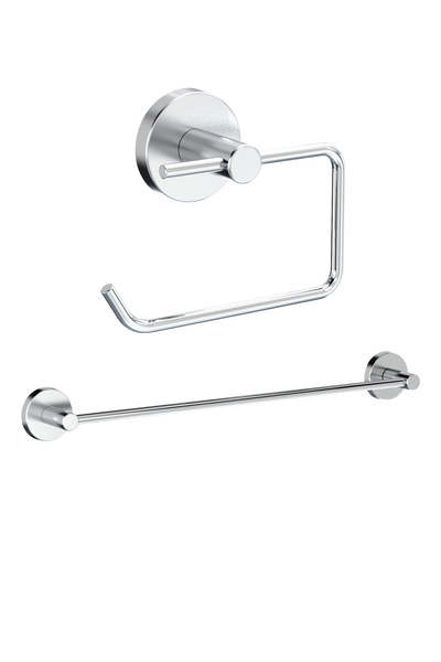 Ahlez حامل ورق دولتشي بدون غطاء + حامل منشفة طويل 40 سم طقم حمام