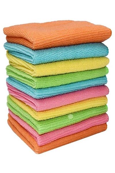 HERIOS 10-Piece Microfiber Cleaning Cloth Set multicolor 30x40cm