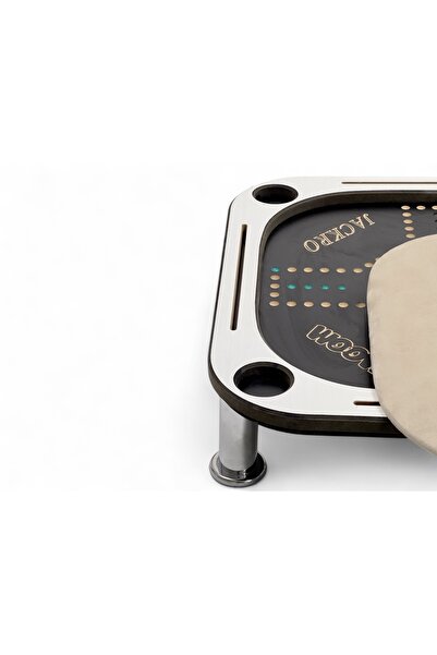 ALBADER 2 In 1 Floor Wooden Ploot Play Cards Table with Jackaroo Wooden Board Game, 60*60 Cm