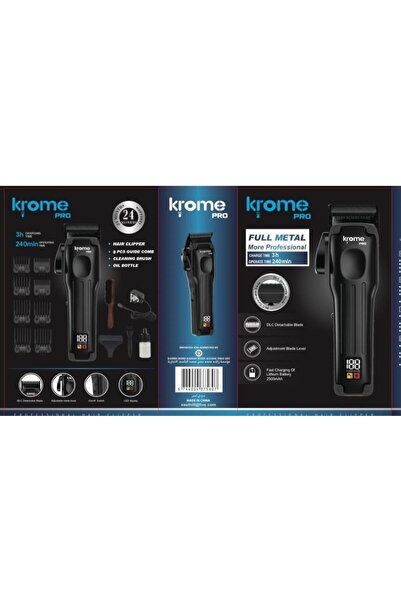 Krome ماكينة قص الشعر الكهربائية اللاسلكية