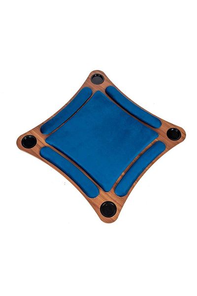 ALBADER Floor Wooden Ploot Play Cards Game Table Med-Size, Curved Wood Baloot Mid-Size 80*80 CM
