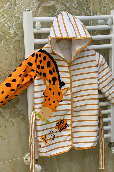 Bebechi Printed Hooded Children's Bathrobe Beach Children's Baby Poncho Bath Towel Inside Cotton Girl's Bathrobe Boy's Bathrobe