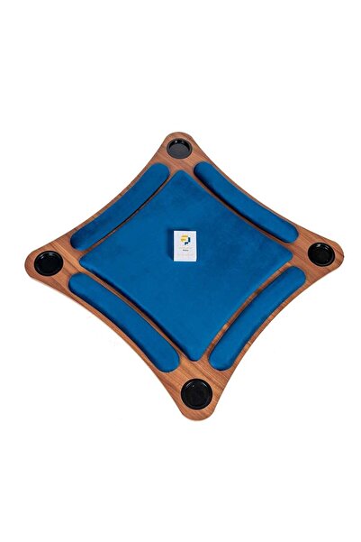 ALBADER Floor Wooden Ploot Play Cards Game Table Med-Size, Curved Wood Baloot Mid-Size 80*80 CM