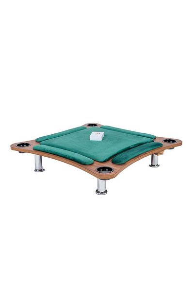 ALBADER Floor Wooden Ploot Play Cards Game Table Med-Size, Curved Wood Baloot Mid-Size 80 * 80