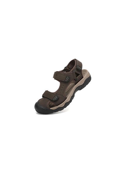 AX Boxing Sandale Barbati,Piele Ecologica Premium,Inchidere arici, Protectie Degete,Talpa usoara, AX Boxing