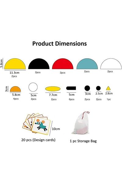 Other Animal-Shaped Puzzle, 29 Wooden Blocks, 20 Design Cards, Storage Bag, Fun Toy for Kids other