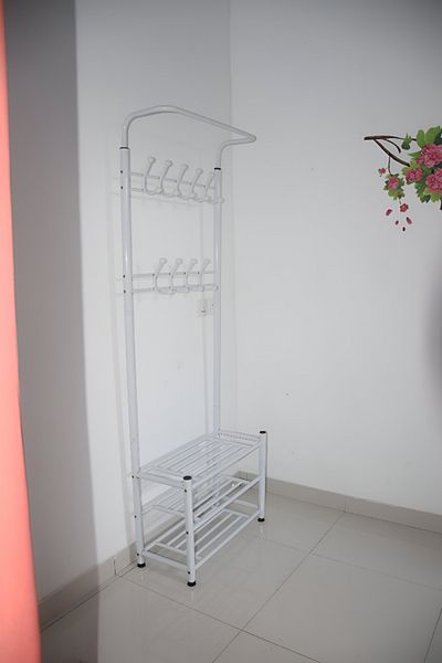 rexa Standing Coat Rack with Integrated Shoe Storage Shelf