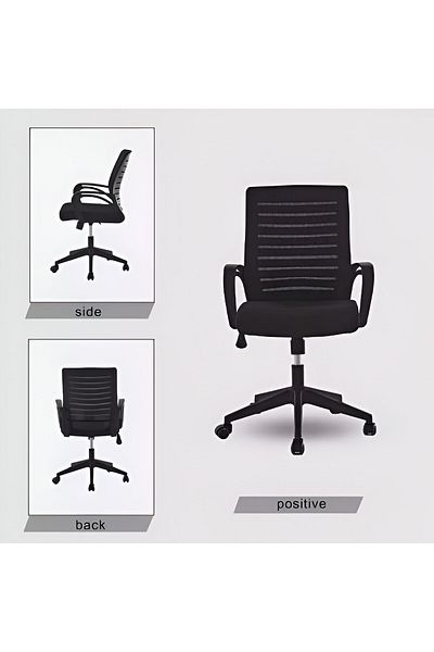 rexa Ergonomic Black Mesh Office Chair with Chrome Base