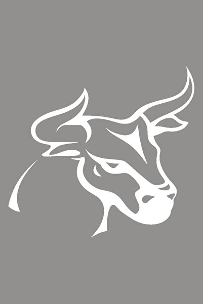 TSC ملصق حائط على شكل سيارة ثور مجنح باللون الأبيض