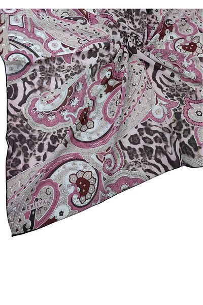 mim eşarp Κασκόλ Emilya Fres Crepe Leopard με σχέδιο 90x90 cm