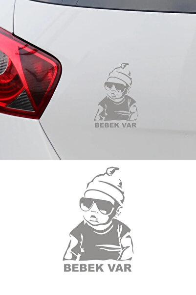 TSC Gray Color There Is a Baby in the Car Auto Sticker Label 20 cm