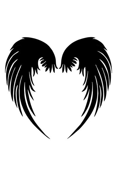 TSC ملصق سيارة وينج ملاك أوتو مقاس 15 سم لون أسود