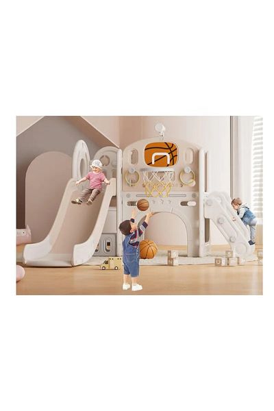 FULLJOY Large slide with bridge, play area and basketball 186*153*111 cm.FJY-28