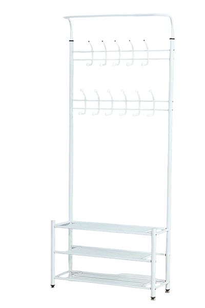 rexa Standing Coat Rack with Integrated Shoe Storage Shelf