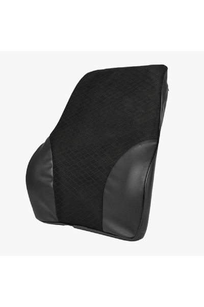 AUTOSMART Ergonomic Design Car Back Rest Cushion Black and Grey