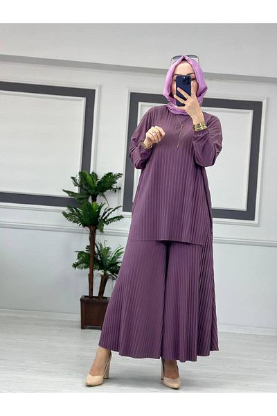 ButikKardelen Sandy Complete Pleated Double Hijab Pants Suit Std B Eden