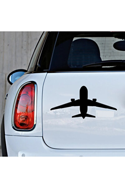 TSC Flying Airplane Auto Sticker Sticker Sticking Black Color 22cm