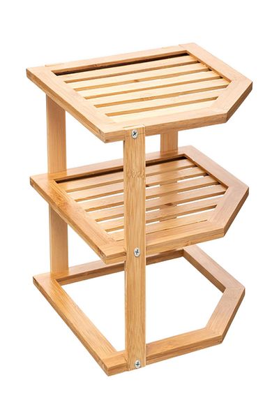 Five Simply Smart Easy Assembly Long Lasting 2-Shelf Bamboo Organizer