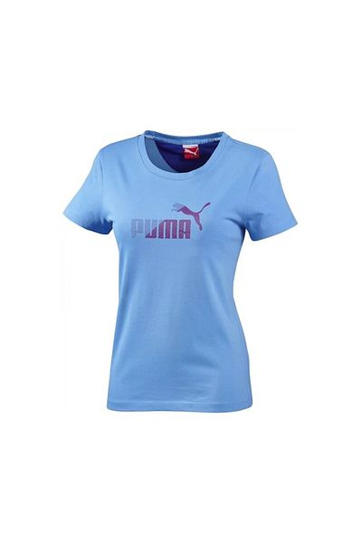 Puma Tricou damă Puma cu logo mare, albastru deschis, mărimea S
