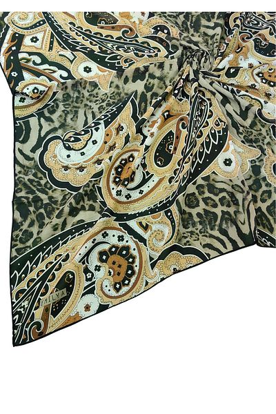 mim eşarp Κασκόλ Emilya Fres Crepe Leopard με σχέδιο 90x90 cm