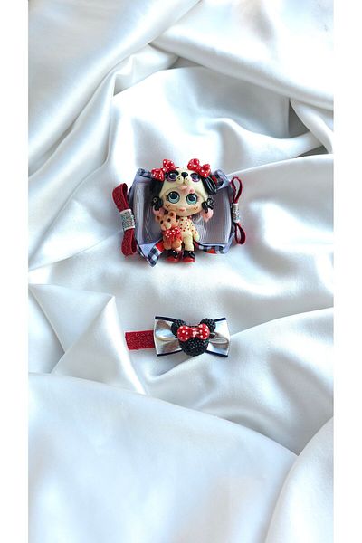 Fiyonka Handmade Creations Set of 2 Girls' Ribbon Buckles with Cute Baby Figures