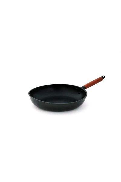 ROCKY Tefal Rocky Pan, 30 cm, Deep, Brown Handle - Black
