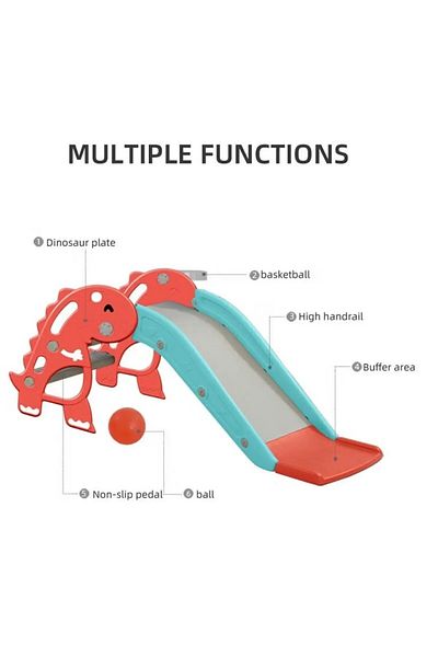 FULLJOY Mini Dinosaur Slide with Basketball FJY-48