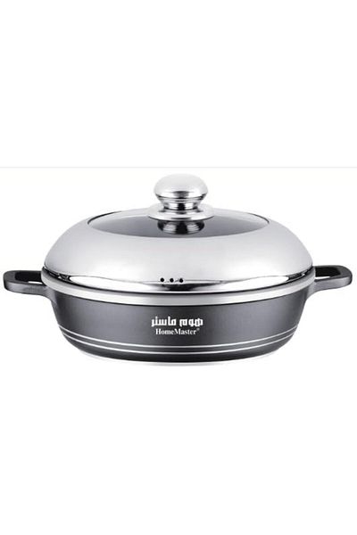 HOME MASTER Cooking Pot with Glass Lid by Home Master, 26 cm, Gray