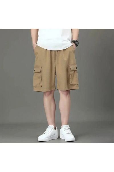 ALANAQA Unisex Casual Washed Oversized Shorts with Front Pockets