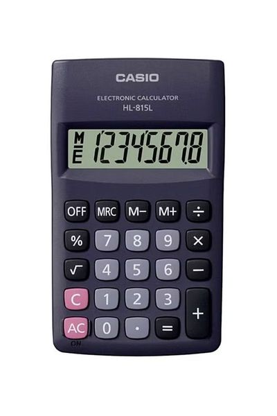 Casio آلة حاسبة أساسية محمولة مكونة من 8 أرقام باللون الأسود