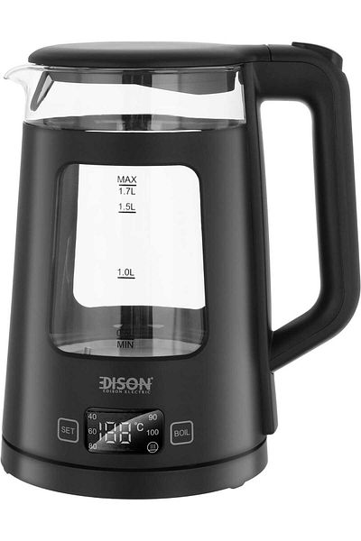 Edison Electric Kettle, 1.7 Liter, 1850-2200 Watts, KEG5820-GS - Black