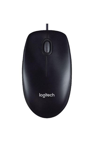 logitech ماوس M90 بصري سلكي بدقة 1000 نقطة في البوصة باللون الأسود