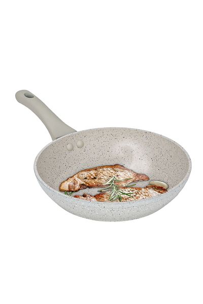 ROCKY Granite Frying Pan Rocky, 18 cm - Creamy