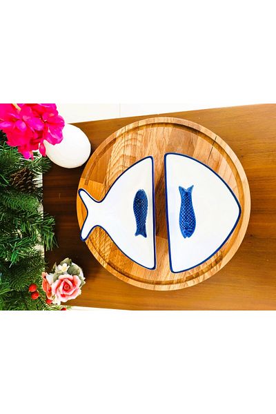 Madame Coco Marines Presentation Plate - 2 Pieces - 23 cm